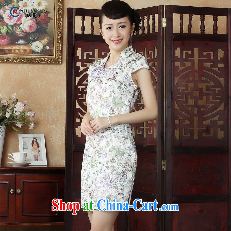 Ko Yo vines into colorful 2015 Ms. summer dresses retro short-sleeved, for solid-colored dresses casual stylish stamp Short low-power on the truck's cheongsam D XXL 0132, capital city sprawl, shopping on the Internet