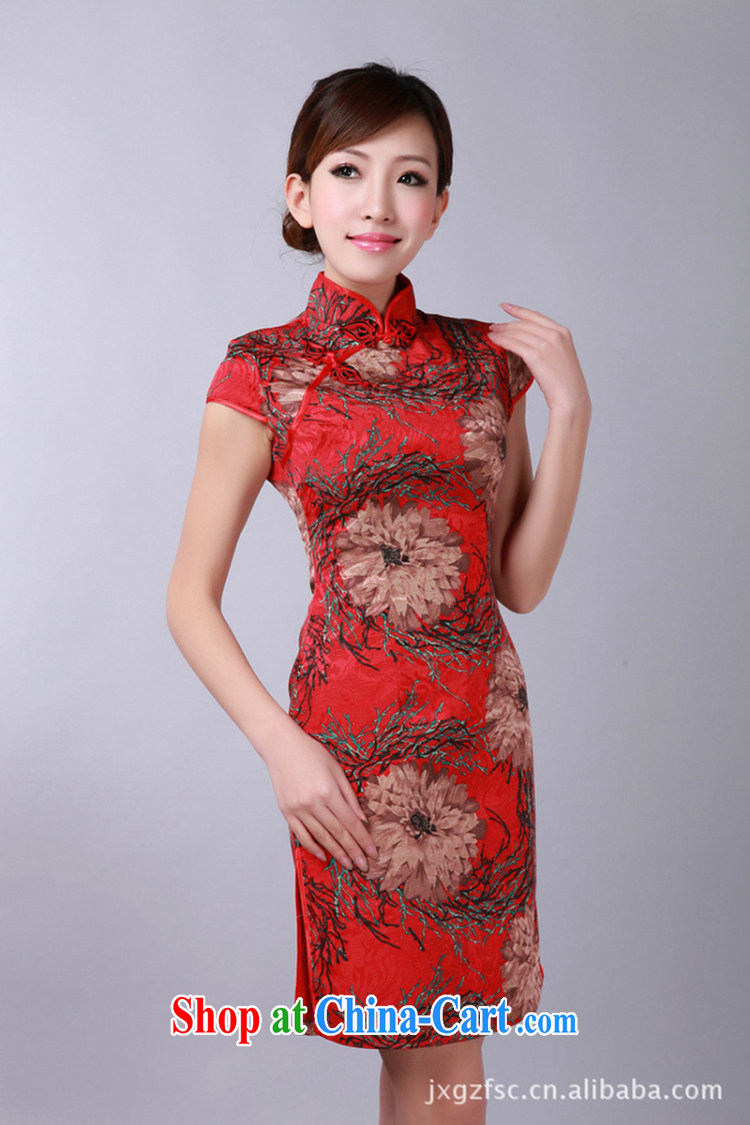 Ko Yo Mephidross colorful China wind antique dresses, red, short-sleeved qipao stamp short-linen truck material 2015 summer outfit, 0172 D XXL pictures, price, brand platters! Elections are good character, the national distribution, so why buy now enjoy more preferential! Health
