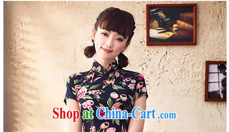 proverbial hero once and for all-night linen dresses skirts 2014 summer improved stylish cotton cultivating the cheongsam dress retro floral S pictures, price, brand platters! Elections are good character, the national distribution, so why buy now enjoy more preferential! Health