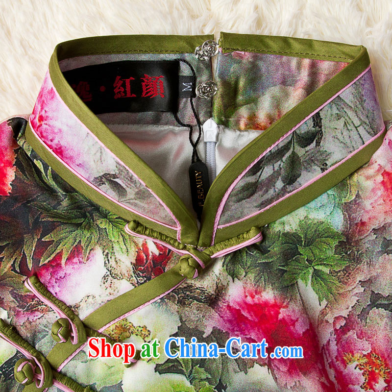 once and for all a proverbial hero curtain Meng sauna Silk Cheongsam dress spring and summer improved stylish beauty Silk Cheongsam dress suit 2 XL, fatally jealous once and for all, and, on-line shopping
