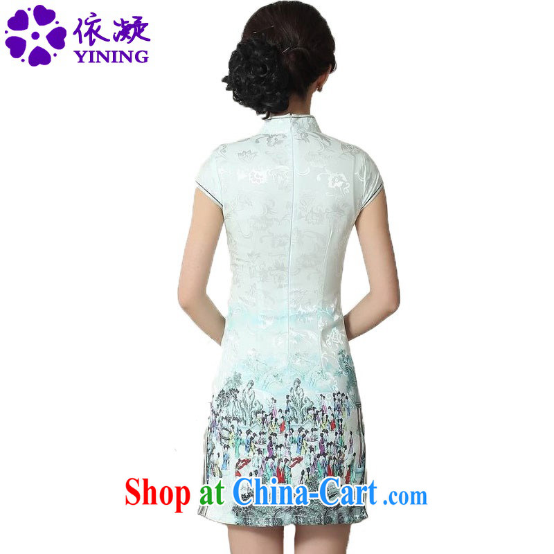According to fuser summer stylish new ladies retro ethnic Wind is a tight Classic tray for cultivating short Chinese qipao dress LGD/D #0294 figure 2 XL, fuser, and shopping on the Internet