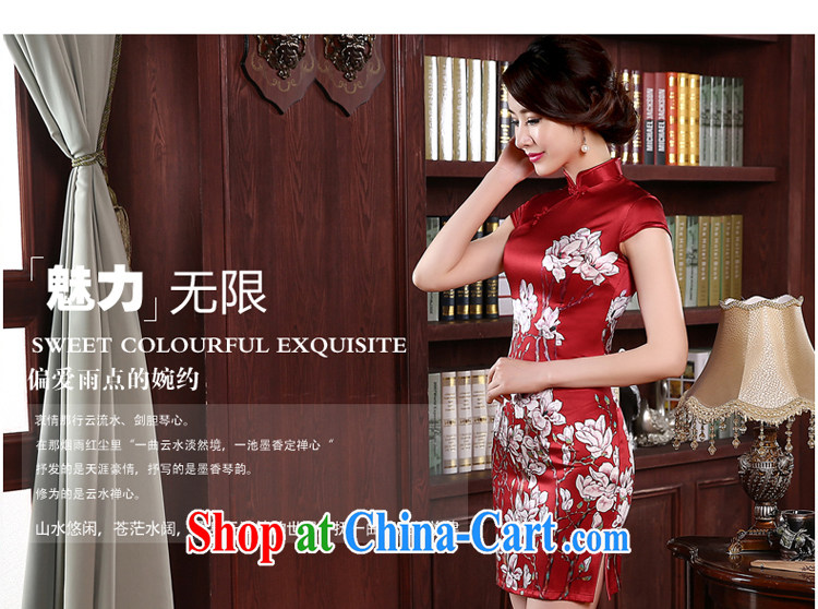 pro-am 2015 new daily sauna silk high spring and summer retro short Red Beauty and stylish Silk Cheongsam short 2 XL pictures, price, brand platters! Elections are good character, the national distribution, so why buy now enjoy more preferential! Health