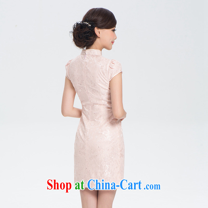 once and for all and fatally jealous Xin Yu-lace cheongsam dress retro elegant cheongsam dress 2015 summer improved stylish beauty pink XL, fatally jealous once and for all, and, shopping on the Internet