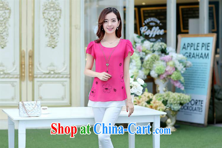 Ya-ting store 2015 summer female short-sleeved round-collar snow woven shirts loose the Code and the fresh T-shirt T 桖 girls of red 3 XL pictures, price, brand platters! Elections are good character, the national distribution, so why buy now enjoy more preferential! Health