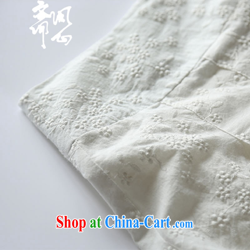 q heart Id al-Fitr in heart health female spring and summer new Chinese, short load of embroidery pure cotton T-shirt 1927 White Dress $356 M code, ask a vegetarian, shopping on the Internet