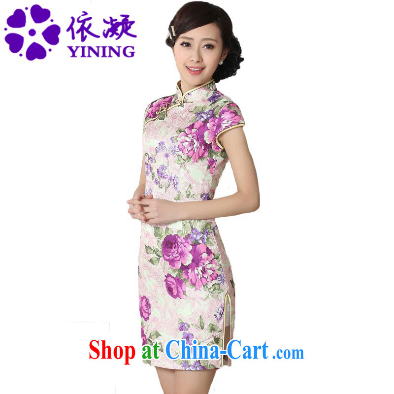According to fuser summer stylish new female Ethnic Wind improved qipao, for a tight Classic tray port cultivating Chinese cheongsam dress LGD/D #0279 figure 2 XL, fuser, and shopping on the Internet