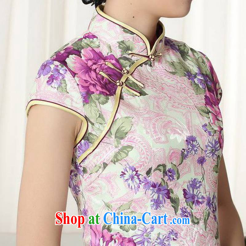 According to fuser summer stylish new female Ethnic Wind improved qipao, for a tight Classic tray port cultivating Chinese cheongsam dress LGD/D #0279 figure 2 XL, fuser, and shopping on the Internet