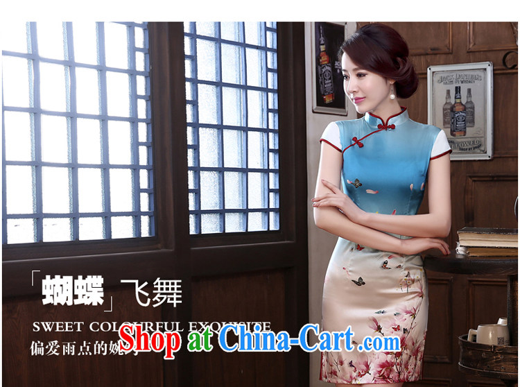 pro-am 2015 New Silk Dresses summer dresses female short daily sauna Silk Cheongsam dress improved stylish short 2 XL pictures, price, brand platters! Elections are good character, the national distribution, so why buy now enjoy more preferential! Health