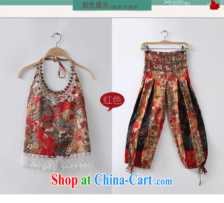 Red shinny 2015 National wind women's clothing sets new summer, small vest pants two-piece 8139 white other pictures, price, brand platters! Elections are good character, the national distribution, so why buy now enjoy more preferential! Health