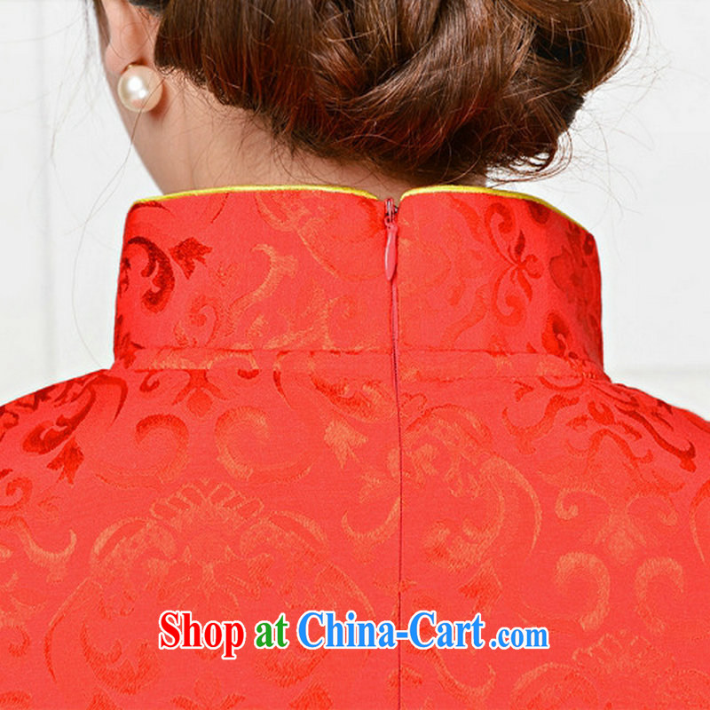 The sub-cabinet dresses summer pack and dress in summer older female summer, short-sleeved qipao improved short skirt low on the truck load mother dresses, burglary, Phoenix white orchids XXL, West sub-cabinet, and shopping on the Internet