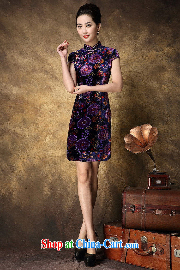 Still, the 2015 summer new, older mother ethnic wind Silk Velvet short-sleeve beauty aura purple cheongsam XXL pictures, price, brand platters! Elections are good character, the national distribution, so why buy now enjoy more preferential! Health