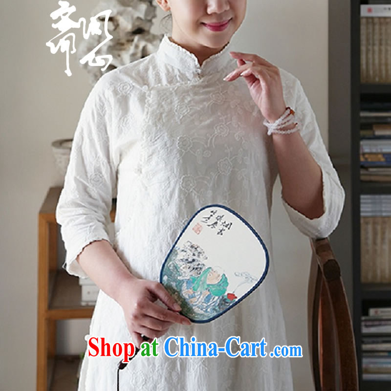 q heart Id al-Fitr in as soon as possible and girls spring and summer new Chinese classic trim, net of embroidered dresses 1931 white dresses + skirt $617 XS code, ask heart ID al-Fitr, shopping on the Internet