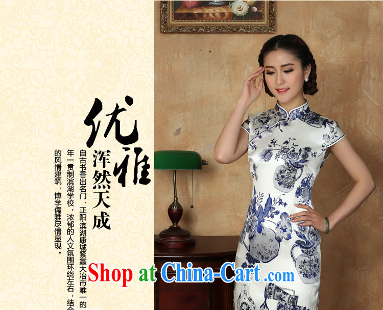 spend the summer new dress cheongsam silk Chinese improved, for blue and white porcelain, silk and comfortable short cheongsam dress in figure 3XL pictures, price, brand platters! Elections are good character, the national distribution, so why buy now enjoy more preferential! Health