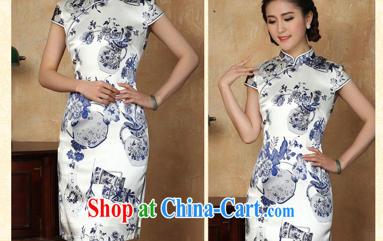 spend the summer new dress cheongsam silk Chinese improved, for blue and white porcelain, silk and comfortable short cheongsam dress in figure 3XL pictures, price, brand platters! Elections are good character, the national distribution, so why buy now enjoy more preferential! Health