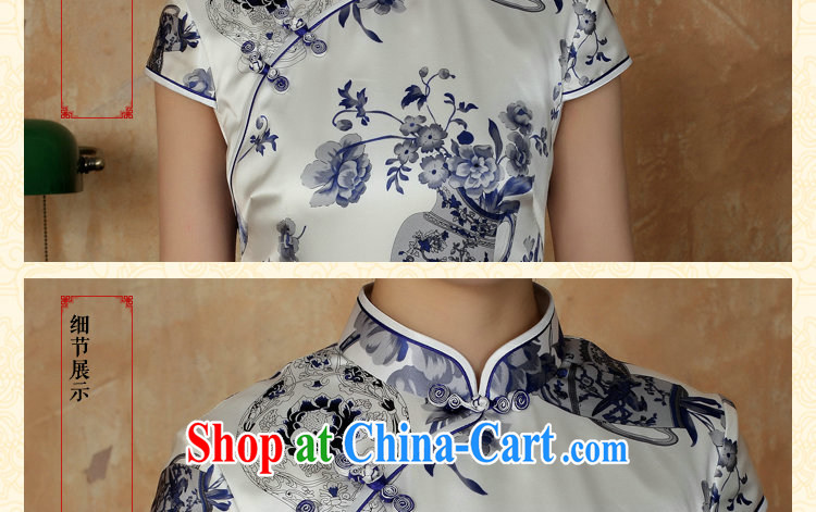 Dan smoke summer new dress robes silk Chinese improved, for blue and white porcelain, silk and comfortable short cheongsam dress in figure 3XL pictures, price, brand platters! Elections are good character, the national distribution, so why buy now enjoy more preferential! Health