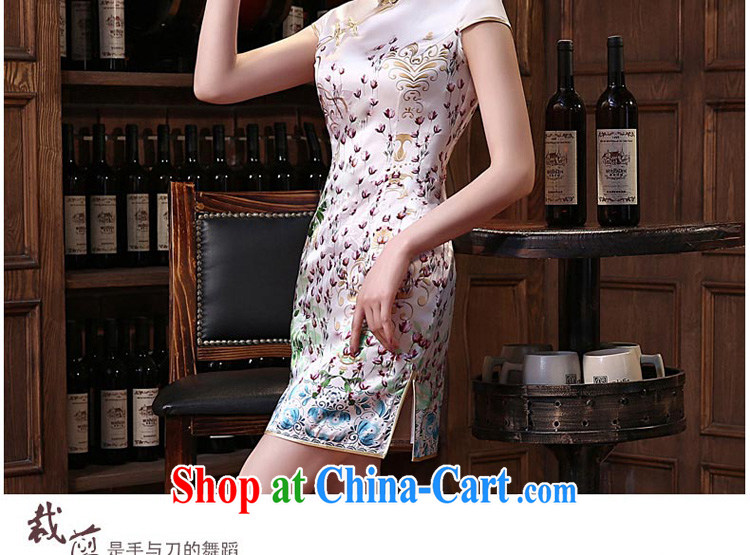 pro-am 2015 new daily standard sauna silk retro short, stylish beauty improved spring and summer Silk Cheongsam short 2 XL pictures, price, brand platters! Elections are good character, the national distribution, so why buy now enjoy more preferential! Health