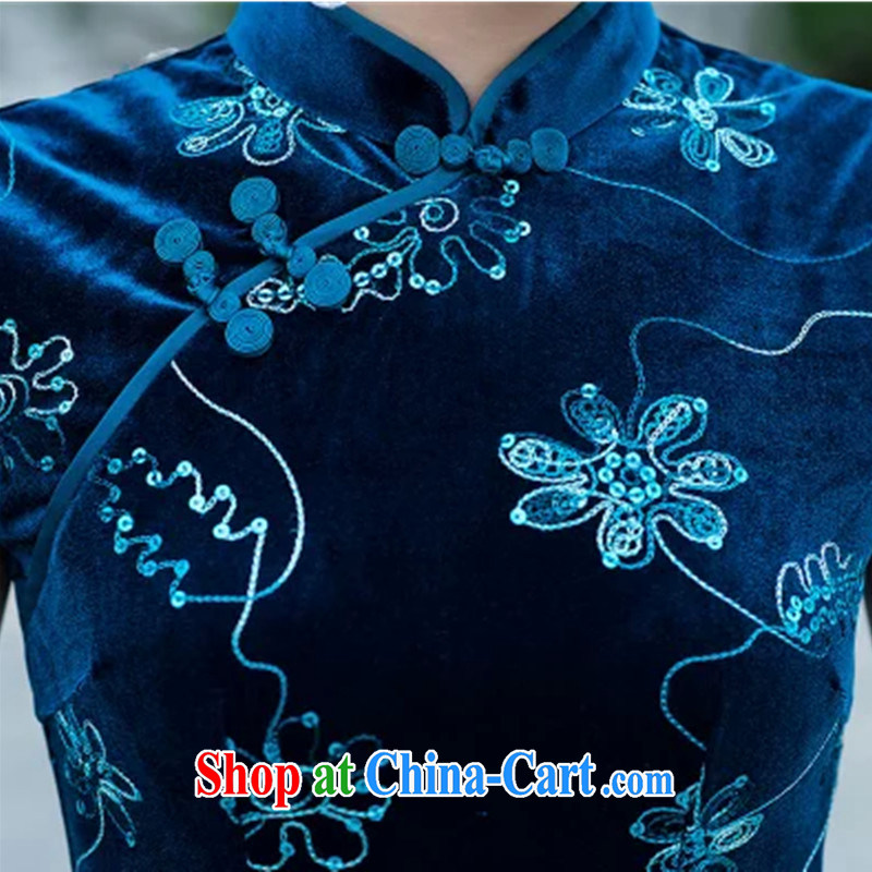 A short, plush robes cultivating graphics thin everyday dress, older Autumn and Winter load photo show the clothing blue XXL/waist 2 feet 3, adfenna, shopping on the Internet