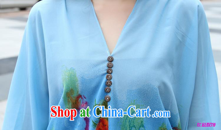 Qin Qing store real-time a pregnant women - New V collar styling suits the code snow woven T-shirt sky blue sky blue large code XL pictures, price, brand platters! Elections are good character, the national distribution, so why buy now enjoy more preferential! Health