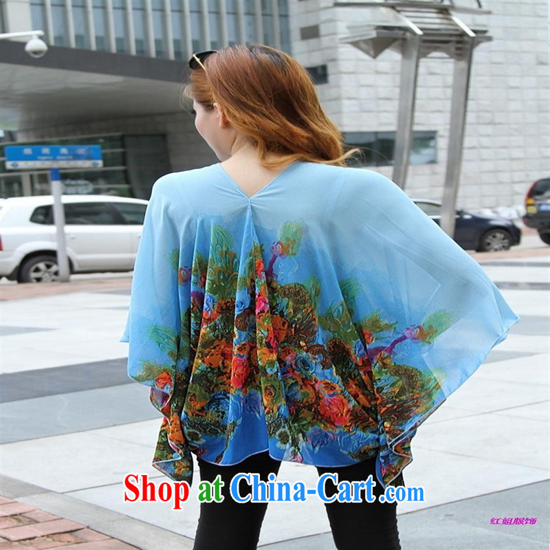 Qin Qing store real-time a pregnant women - New V collar styling suits the code snow woven T-shirt sky blue sky blue large code XL, GENYARD, online shopping