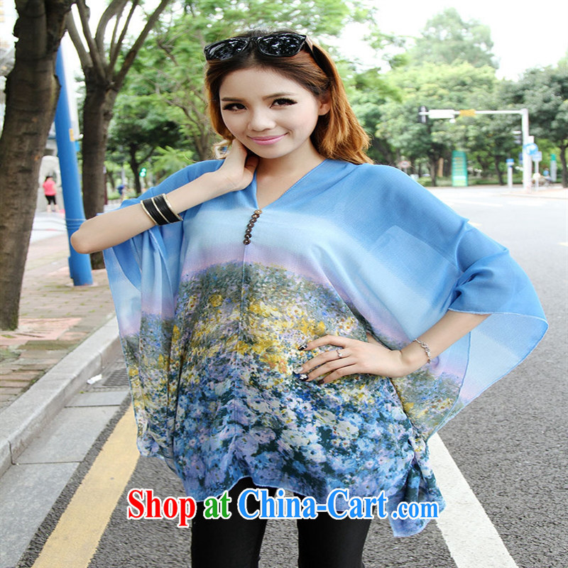 Qin Qing store real-time a pregnant women - New V collar styling suits the code snow woven shirt blue large code XL, GENYARD, shopping on the Internet