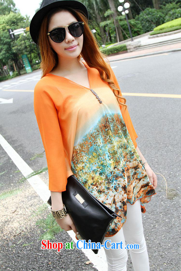 Qin Qing store real-time a pregnant women - New V collar styling suits the code snow woven T-shirt orange large code XL pictures, price, brand platters! Elections are good character, the national distribution, so why buy now enjoy more preferential! Health