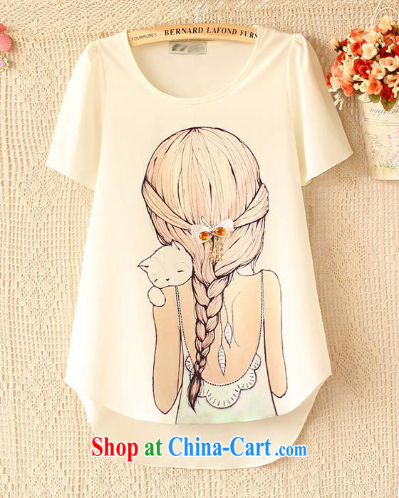 Qin Qing store summer 2015 new female Korean version 100 ground beauty pattern stamp round-collar short-sleeve girls snow woven shirts T pension #beauty ribbon XL pictures, price, brand platters! Elections are good character, the national distribution, so why buy now enjoy more preferential! Health
