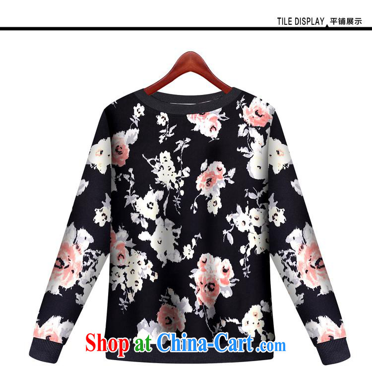 Qin Qing store 2015 spring new European and American thick MM long-sleeved round neck stamp T pension leisure shorts two pack picture color XXL pictures, price, brand platters! Elections are good character, the national distribution, so why buy now enjoy more preferential! Health