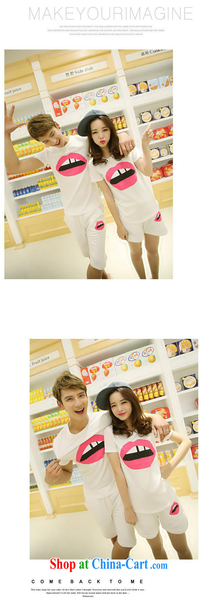 Qin Qing store Korean big mouth Sports & Leisure package men and women, couples package short-sleeve shirt T shorts, clothing white women S pictures, price, brand platters! Elections are good character, the national distribution, so why buy now enjoy more preferential! Health