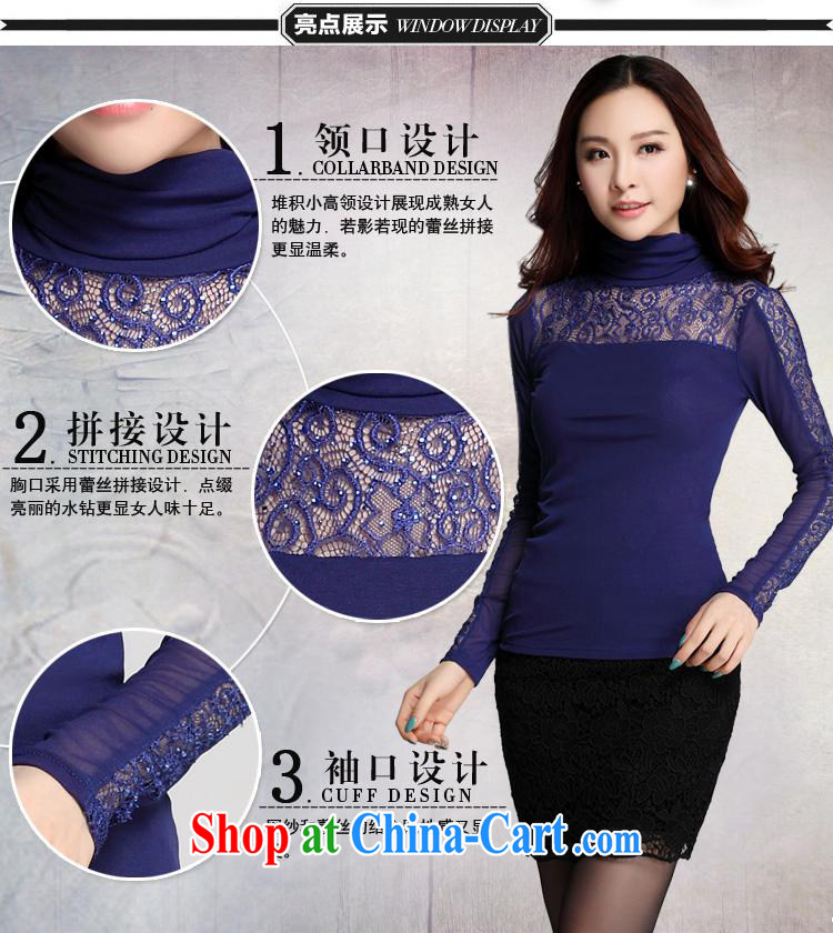 Qin Qing store (only) Autumn and the New Korean high-collar long-sleeved Web yarn hot drill a solid color T-shirt women T-shirt purple XXXL pictures, price, brand platters! Elections are good character, the national distribution, so why buy now enjoy more preferential! Health