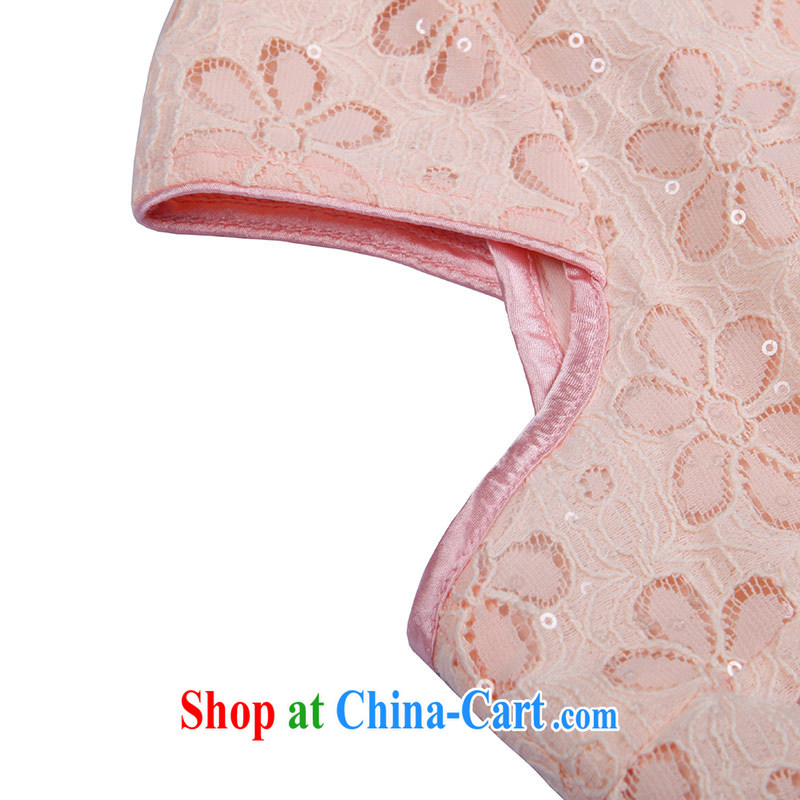 once and for all and Mephidross fatally jealous Ms Audrey EU lace cheongsam dress retro elegant cheongsam dress 2014 summer improved stylish beauty pink L, fatally jealous once and for all, and, on-line shopping