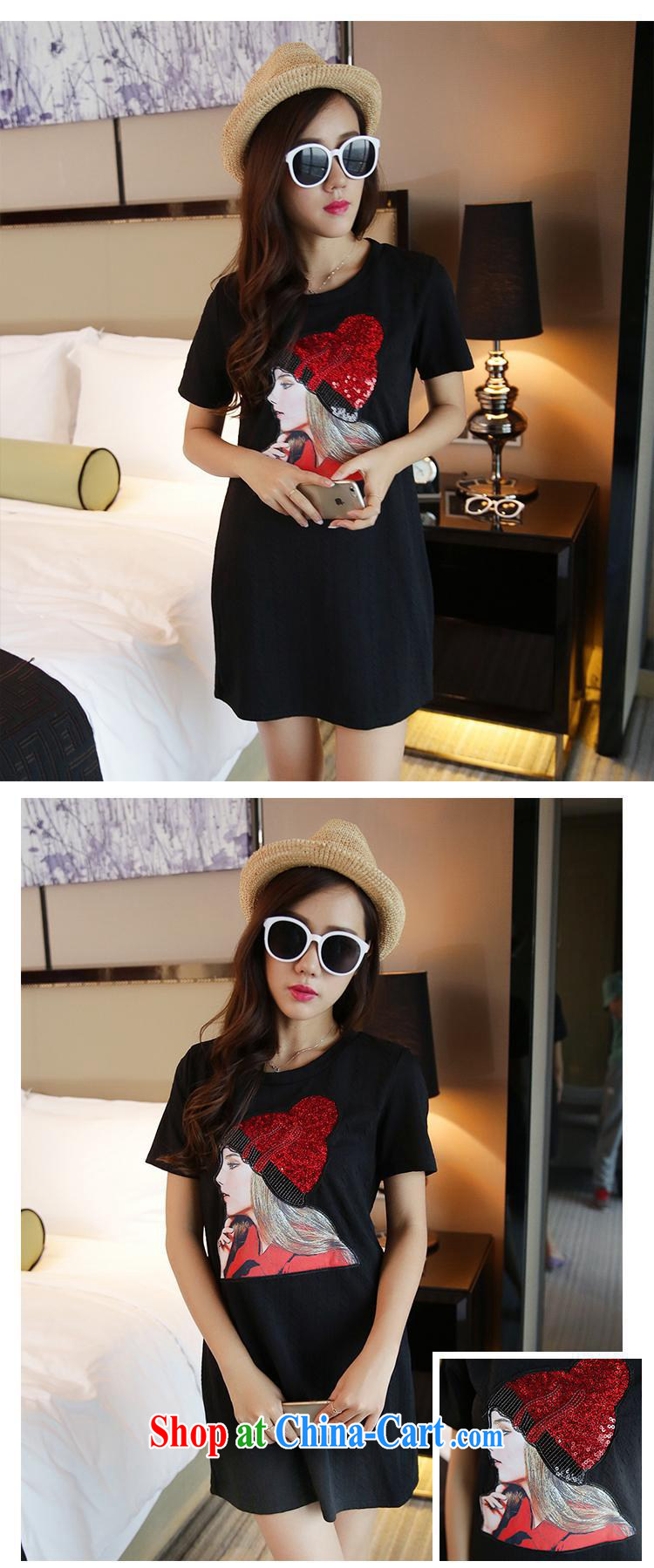 Ya-ting store 2015 spring new Korean cute little girls pattern, 100 ground loose short-sleeve, long T pension black are code pictures, price, brand platters! Elections are good character, the national distribution, so why buy now enjoy more preferential! Health