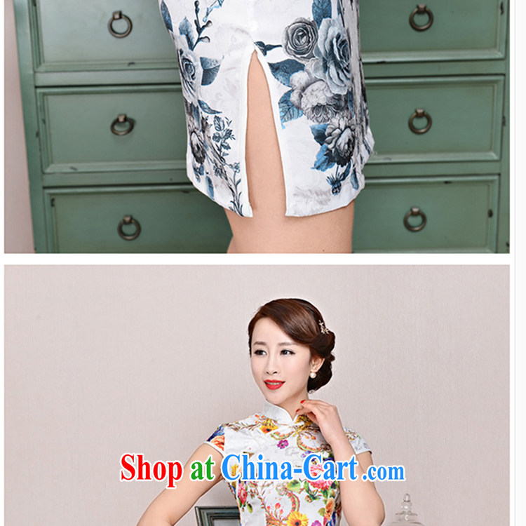 Refreshing new Ethnic Wind elegant low the forklift truck serving toast improved cheongsam dress summer T-shirt dresses female black collar, crane figure XXL pictures, price, brand platters! Elections are good character, the national distribution, so why buy now enjoy more preferential! Health