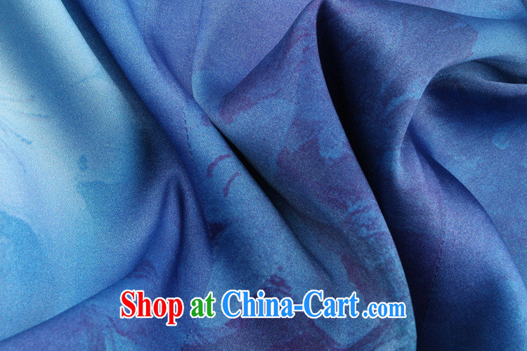 She made the 2015 summer new, older mothers dresses elegance silk cultivation stamp cheongsam blue XXL pictures, price, brand platters! Elections are good character, the national distribution, so why buy now enjoy more preferential! Health