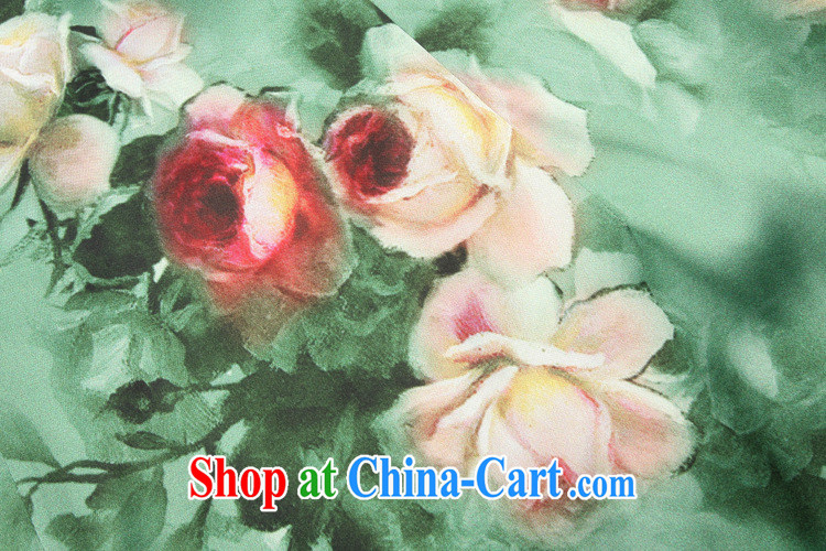 She made the 2015 summer new upscale cheongsam elegant rose stamp short-sleeved Silk Cheongsam dress green XXL pictures, price, brand platters! Elections are good character, the national distribution, so why buy now enjoy more preferential! Health