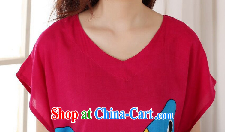 Take the Chinese pajamas ladies summer wear new V collar hand-painted cotton, long, short-sleeved bathrobe dresses of red, code pictures, price, brand platters! Elections are good character, the national distribution, so why buy now enjoy more preferential! Health