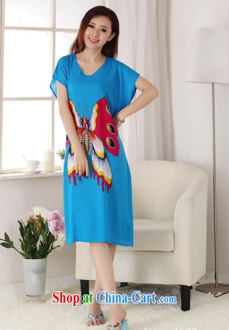 Dan smoke Tang replace pajamas ladies summer new V collar hand-painted cotton, long, short-sleeved bathrobe dresses of red, code pictures, price, brand platters! Elections are good character, the national distribution, so why buy now enjoy more preferential! Health