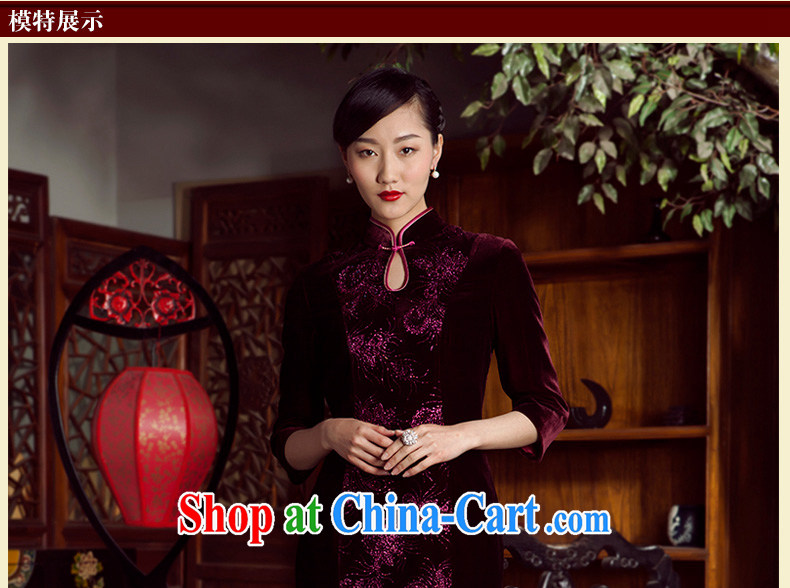 Princess spring and summer new sauna Silk Velvet hot, long-sleeved 7 cuffs, long dresses, women wine red 8XL pictures, price, brand platters! Elections are good character, the national distribution, so why buy now enjoy more preferential! Health