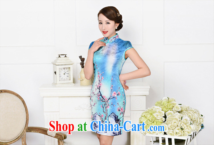 Hot beautiful lady summer 2015 new short cheongsam floral short sleeve low-power's Black on White Red Peony antique dresses White Red Peony XXL pictures, price, brand platters! Elections are good character, the national distribution, so why buy now enjoy more preferential! Health