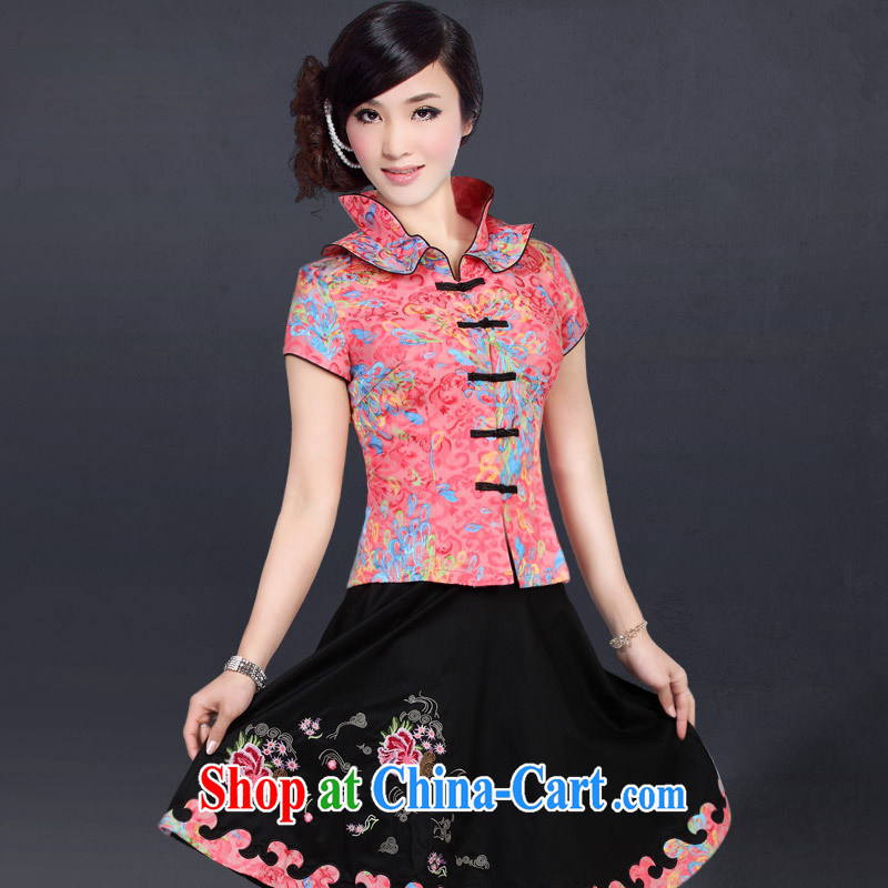 And, in accordance with modern improved package summer Chinese Antique large numbers daily female Chinese LYE 2817 red short-sleeved T-shirt + skirt XXL, in accordance with (leyier), and, on-line shopping