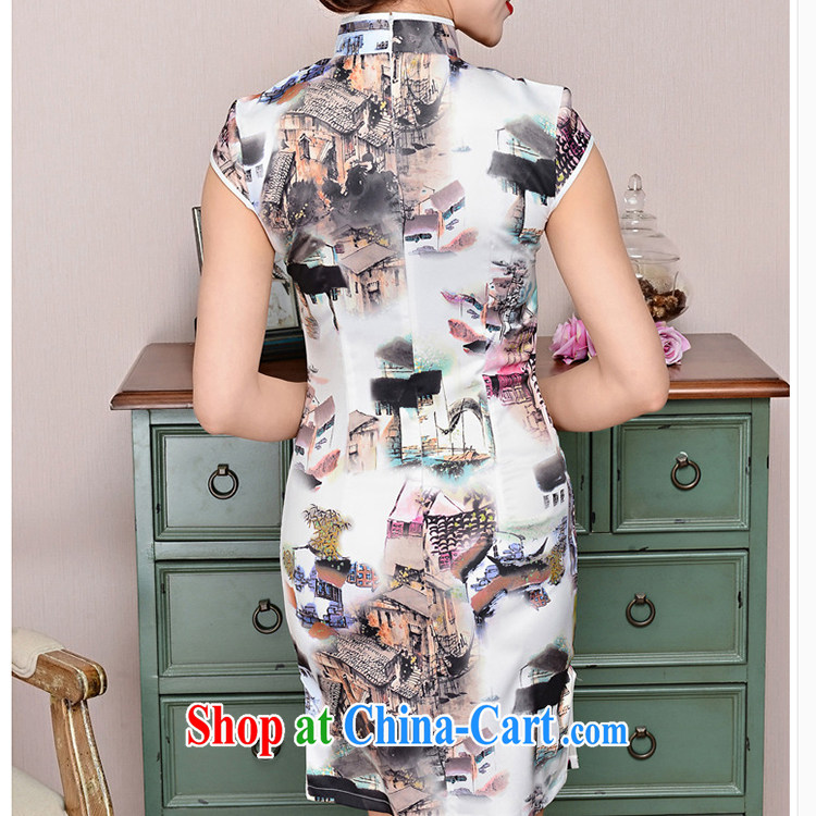 Refreshing new Ethnic Wind elegant low the forklift truck serving toast improved cheongsam dress summer T-shirt dress girls pink and white collar peony flowers XXL pictures, price, brand platters! Elections are good character, the national distribution, so why buy now enjoy more preferential! Health