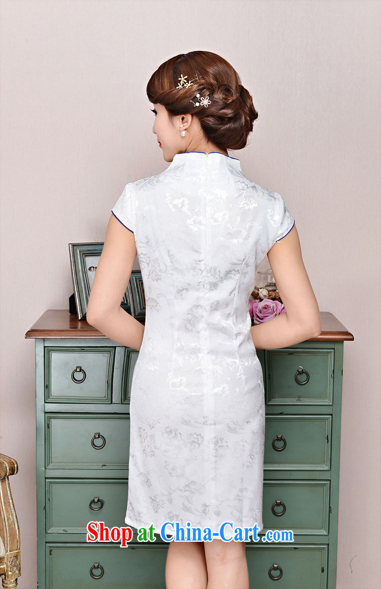 Hot beautiful lady 2015 new beauty, blue and white porcelain cheongsam dress improved stylish daily short, female cheongsam dress white orchids XXL pictures, price, brand platters! Elections are good character, the national distribution, so why buy now enjoy more preferential! Health