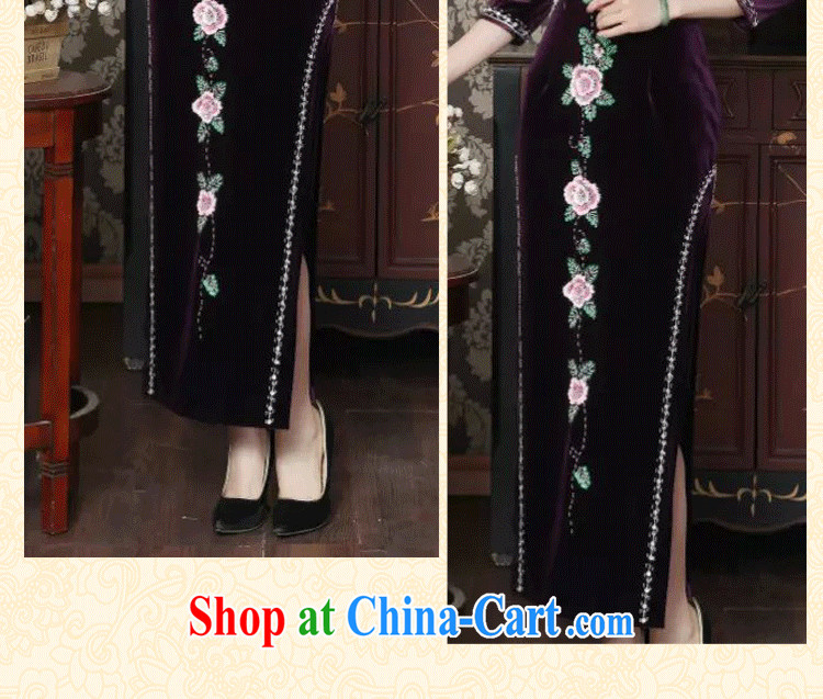 Take the female cheongsam Chinese wool manually the pearl elegant qipao Chinese improved embroidered banquet dresses long dresses purple 3XL pictures, price, brand platters! Elections are good character, the national distribution, so why buy now enjoy more preferential! Health