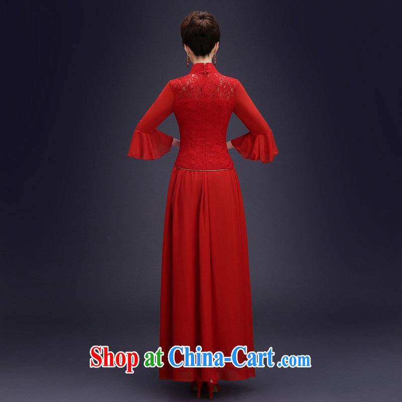 Spring 2015 New Long cheongsam dress bridal Wedding Gown toasting retro improved dresses Soo Wo service Red. size 5 - 7 Day Shipping, 100 Ka-ming, and shopping on the Internet