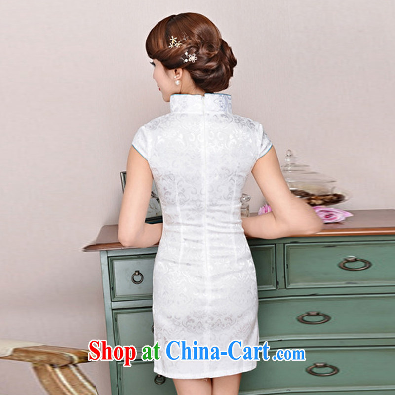 Hot beautiful lady 2015 summer National wind Phoenix embroidery red wedding dresses wedding dresses bridal toast clothing qipao spring short white Phoenix orchids XXL, fiery beautiful lady, shopping on the Internet