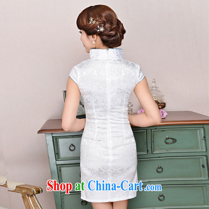 Hot beautiful lady 2015 summer National wind Phoenix embroidery red wedding dresses wedding dresses bridal toast clothing qipao spring short white Phoenix orchids XXL, fiery beautiful lady, shopping on the Internet