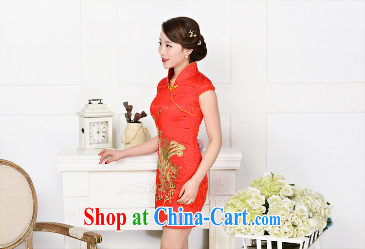 Hot beautiful lady 2015 summer National wind Phoenix embroidery red wedding dresses spring dresses short, red phoenix spend XXL pictures, price, brand platters! Elections are good character, the national distribution, so why buy now enjoy more preferential! Health