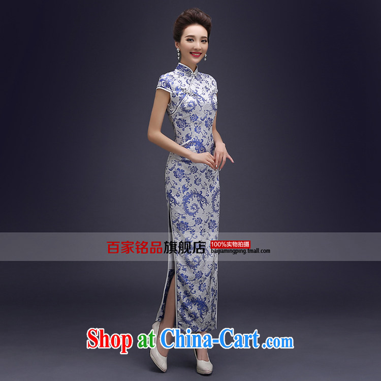 Blue and white porcelain cheongsam dress spring 2015 new improved stylish daily long, the forklift truck cheongsam dress dresses beauty blue suit the forklift truck L pictures, price, brand platters! Elections are good character, the national distribution, so why buy now enjoy more preferential! Health