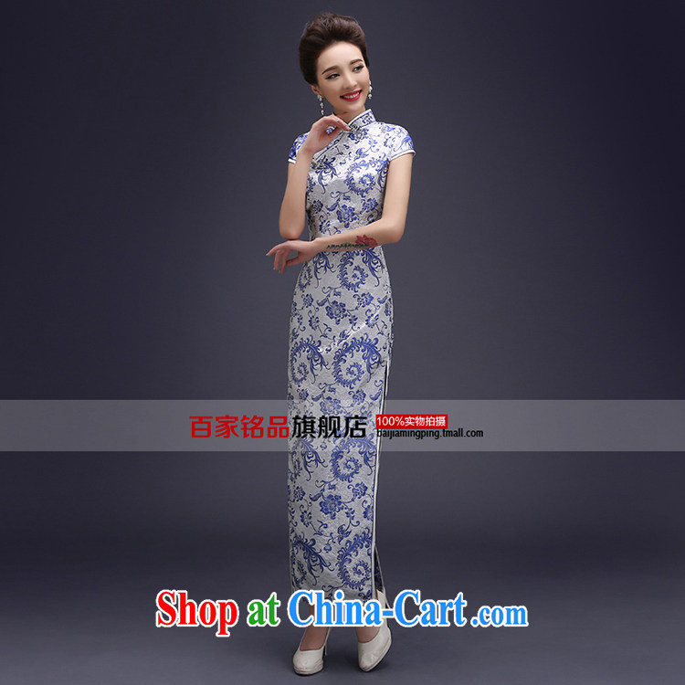 Blue and white porcelain cheongsam dress spring 2015 new improved stylish daily long, the forklift truck cheongsam dress dresses beauty blue suit the forklift truck L pictures, price, brand platters! Elections are good character, the national distribution, so why buy now enjoy more preferential! Health