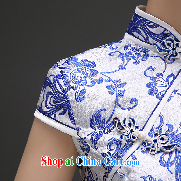 Blue and white porcelain cheongsam dress spring 2015 new improved stylish daily long, the forklift truck cheongsam dress dresses beauty blue suit the forklift truck L pictures, price, brand platters! Elections are good character, the national distribution, so why buy now enjoy more preferential! Health