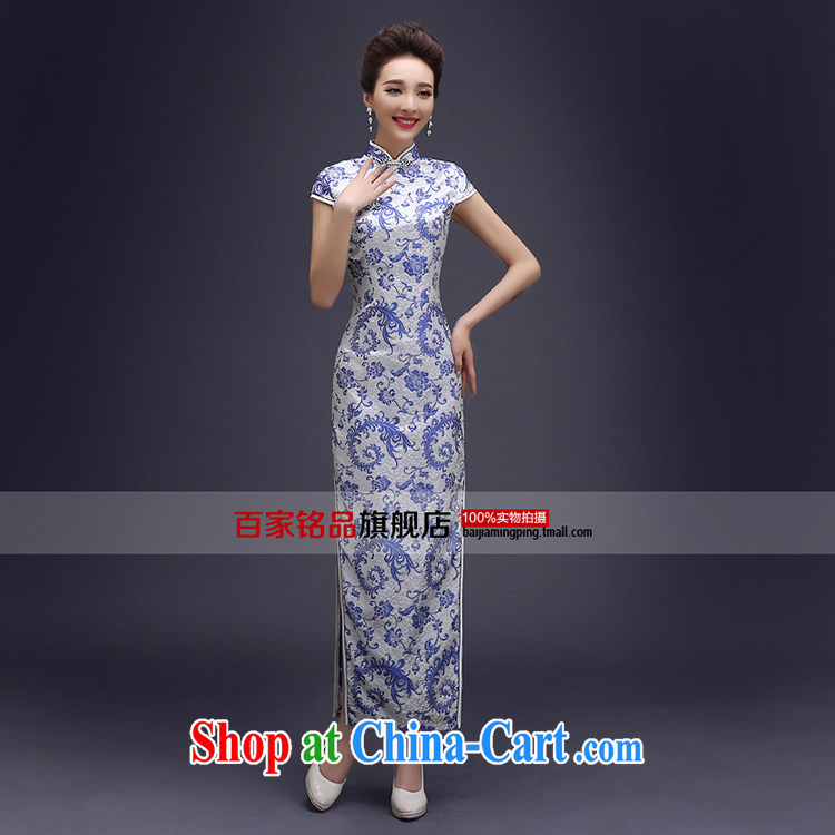 Blue and white porcelain cheongsam dress spring 2015 new improved stylish daily long, the forklift truck cheongsam dress dresses beauty blue suit the forklift truck L pictures, price, brand platters! Elections are good character, the national distribution, so why buy now enjoy more preferential! Health